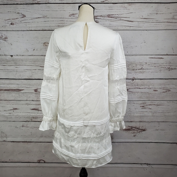 NWT Endless Rose sleeved lace detail white dress - Picture 8 of 12